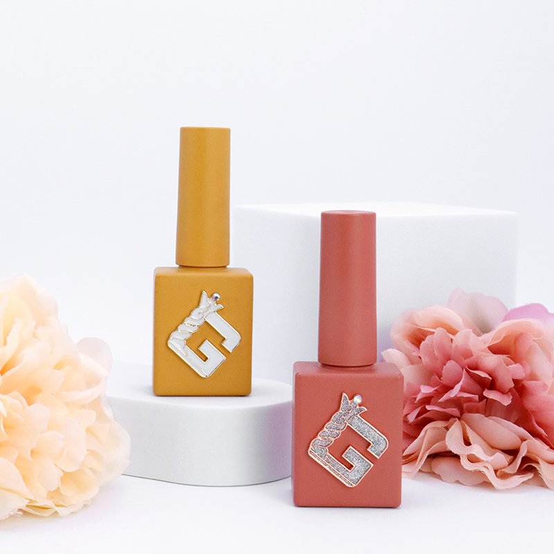 12ML Empty Nail Polish Glass Bottle With Brush Shining Plate Logo Design Accessories Colorful Luxury