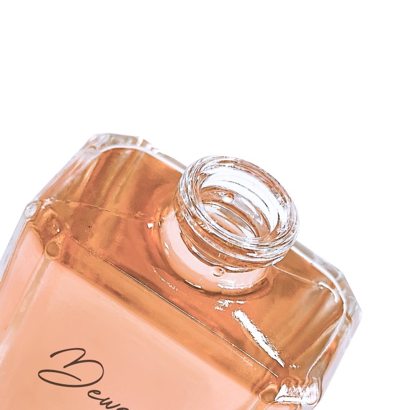New Design 30Ml Perfume Bottle Clear Perfume Spray Glass Bottle Square Perfume Bottle With Box Packaging Crimp Neck