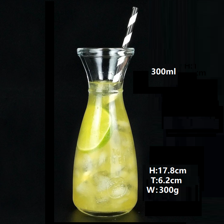 cold drinking juice glass bottle wild-mouth bottle jar carafe decanters for beverage