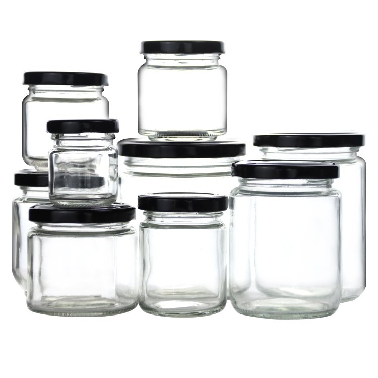 Affordable Quality 100 Ml 120 Ml 180 Ml 280 Ml 380 Ml 500 Ml Metal Screw Lids Honey Jam Jars Round glass Jars