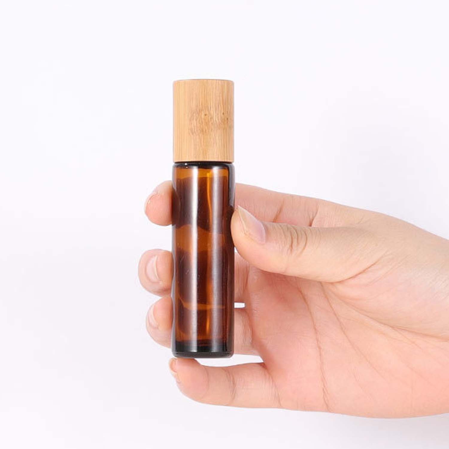 New type glass bottle with bamboo lid roller bottle for essential oils 15 ml roll on bottle
