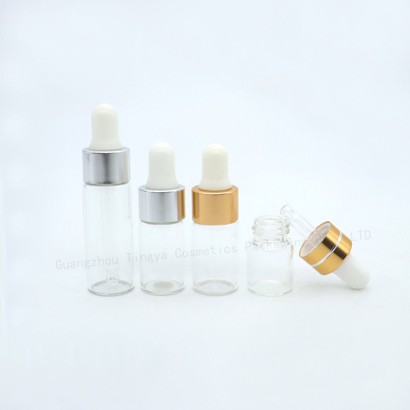 Mini size small size essential oil bottles 1ml 2ml 3ml 5ml transparent glass bottle dropper mini sample tester glass vials