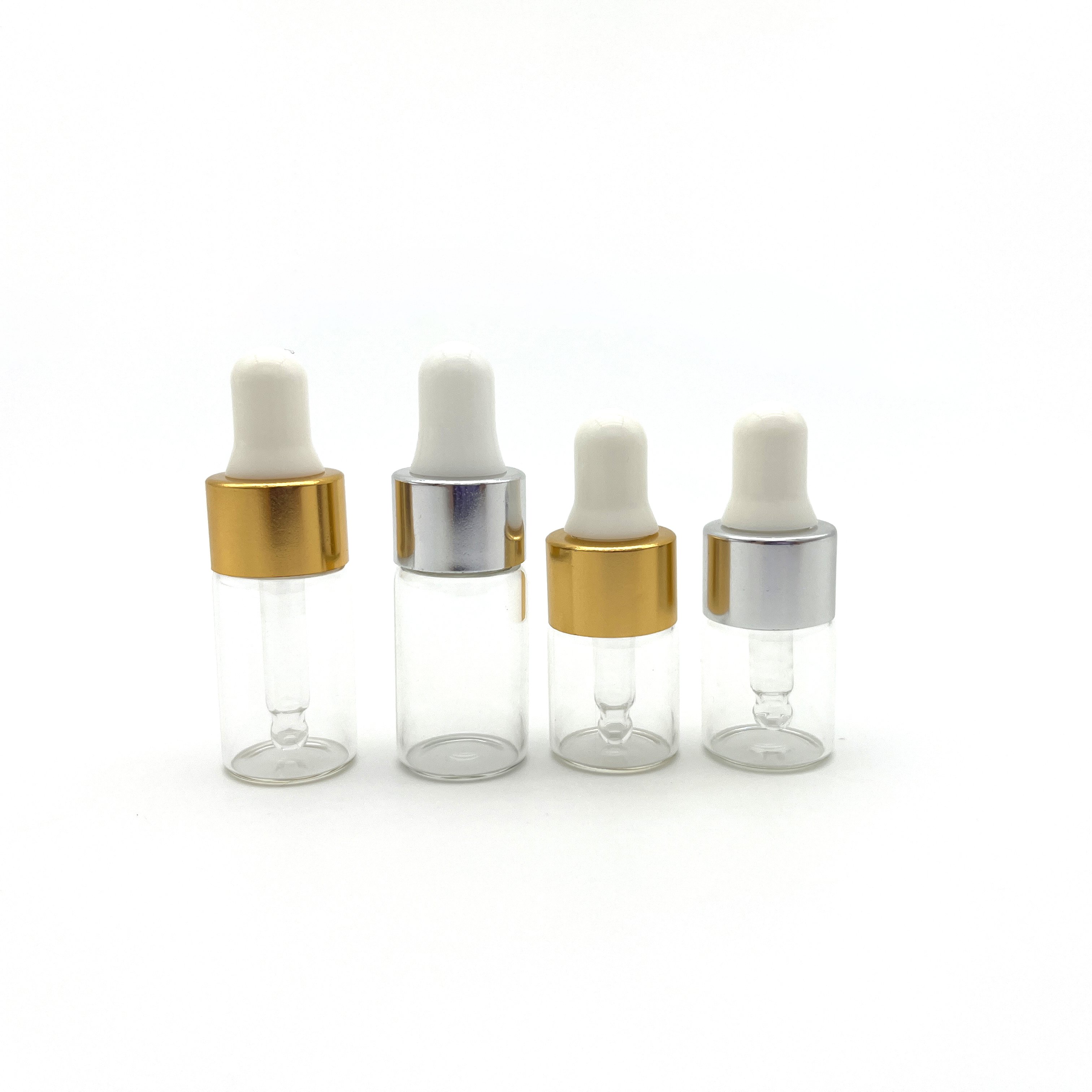 Mini size small size essential oil bottles 1ml 2ml 3ml 5ml transparent glass bottle dropper mini sample tester glass vials