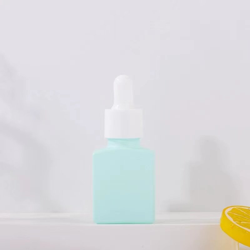 Custom Logo 15ml Colorful Essential Dropper Bottle Square Essence Serum Glass Bottle With White Dropper Top