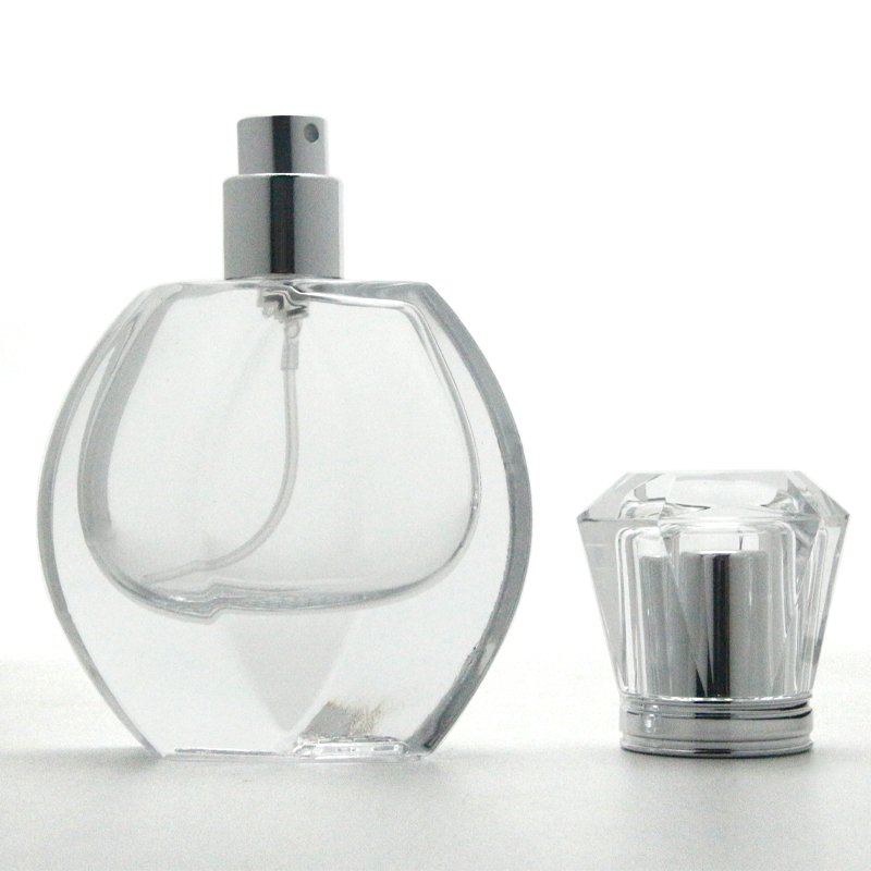 Wholesale stylish 30ml empty nice heavy bottom aluminium nozzles fine mist spray glass decant perfume bottles of parfum