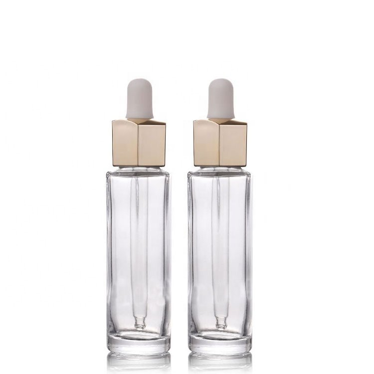50ML Luxury hexagon clear empty glass dropper bottle Korean skincare cosmetic packaging bottle for hair perfume Facial essence