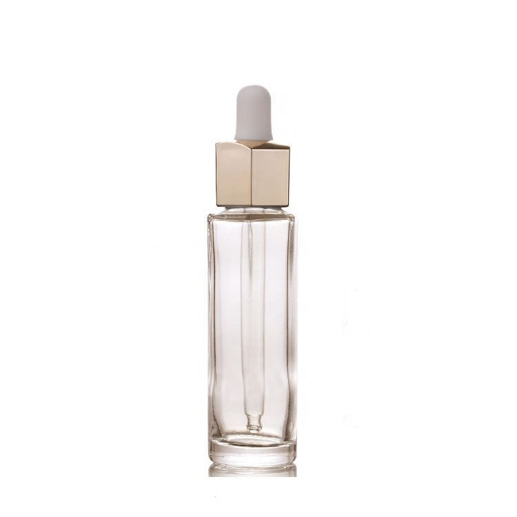 50ML Luxury hexagon clear empty glass dropper bottle Korean skincare cosmetic packaging bottle for hair perfume Facial essence