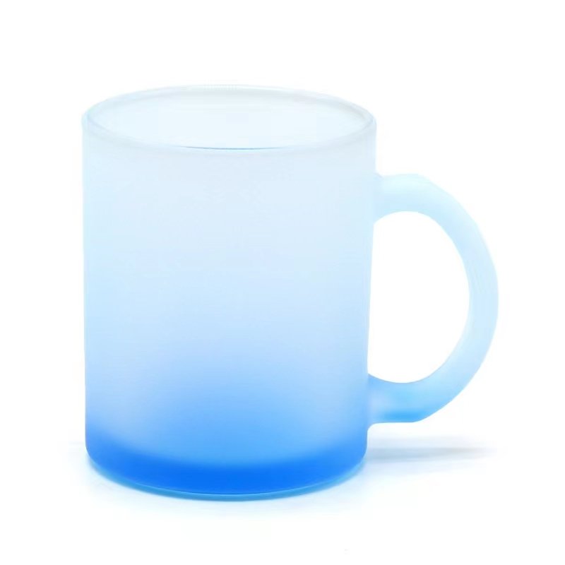 Xingyan Wholesale 11oz colorful Glass cup Sublimation Mug Large Handle Drinkware DIY image