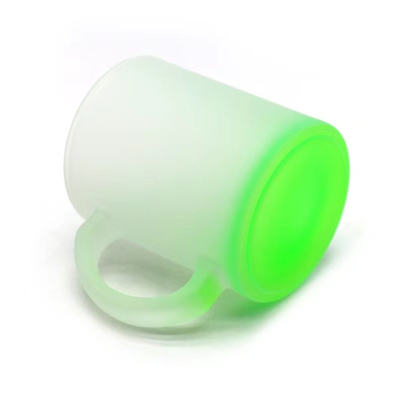 Xingyan Wholesale 11oz colorful Glass cup Sublimation Mug Large Handle Drinkware DIY image