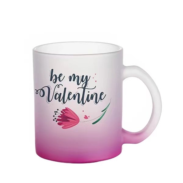 Xingyan Wholesale 11oz colorful Glass cup Sublimation Mug Large Handle Drinkware DIY image