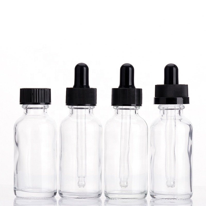 Wholesale transparent 20ml frosted glass dropper bottle cosmetic storage bottles