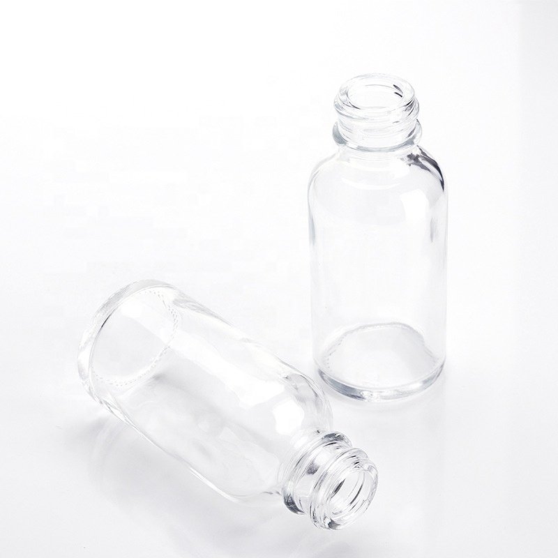 Wholesale transparent 20ml frosted glass dropper bottle cosmetic storage bottles