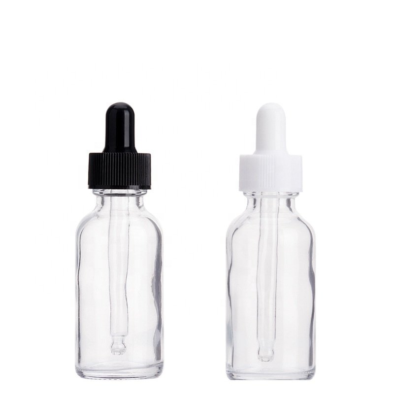 Wholesale transparent 20ml frosted glass dropper bottle cosmetic storage bottles