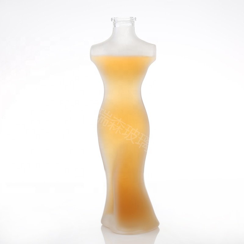 Unique shape glass liquor bottle woman body shape glass bottle for alcohol beverage liquor spirits