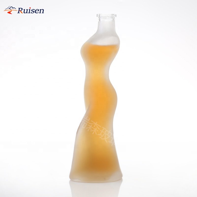 Unique shape glass liquor bottle woman body shape glass bottle for alcohol beverage liquor spirits