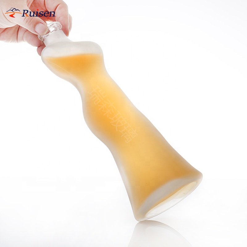 Unique shape glass liquor bottle woman body shape glass bottle for alcohol beverage liquor spirits