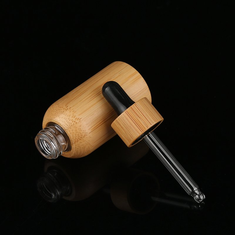 5ml 10ml 15ml 30ml 50ml 100ml Bamboo Cap Oil Dropped Glass Inner Bottle Bamboo Essential Oil Dropper Bottle with Dropper