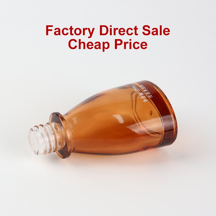 Luxury New Design Shapes Triangle Cosmetic 30ml Serum Essential Oil Empty Bamboo Cap Glass Dropper Bottle
