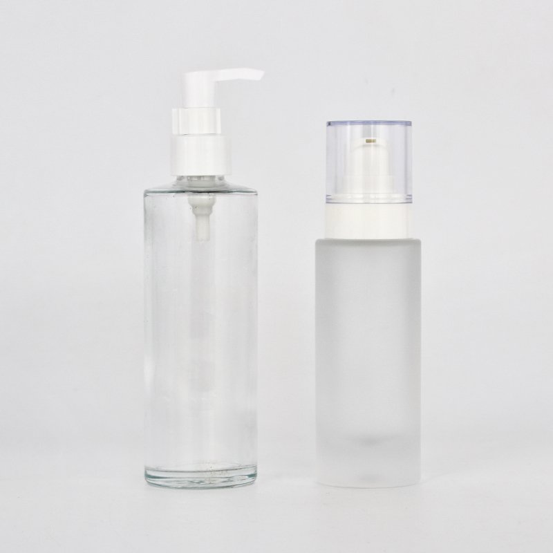 Luxury transparent frosted glass bottle for Cosmetic essential oil serum lotion toner gel Aromatherapy Home Fragrances