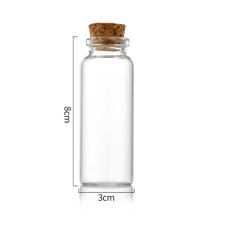 Glass Bottles With Cork Stoppers 14ml 16ml 20ml Wishing Bottle Floating Cork Small Glass Bottle