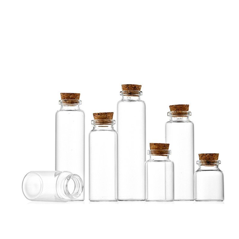 Glass Bottles With Cork Stoppers 14ml 16ml 20ml Wishing Bottle Floating Cork Small Glass Bottle