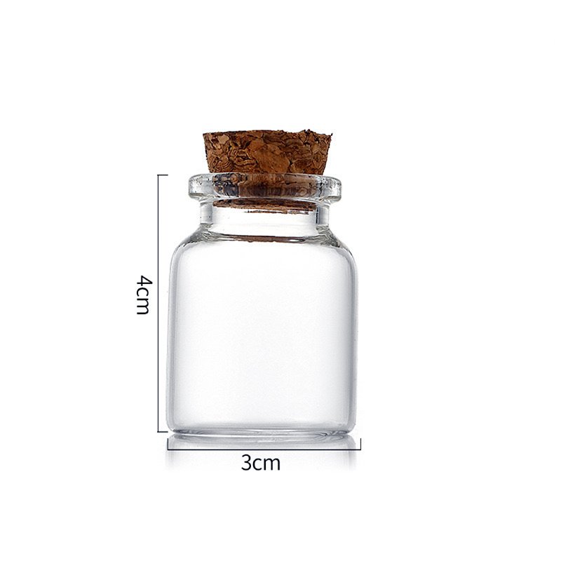 Glass Bottles With Cork Stoppers 14ml 16ml 20ml Wishing Bottle Floating Cork Small Glass Bottle