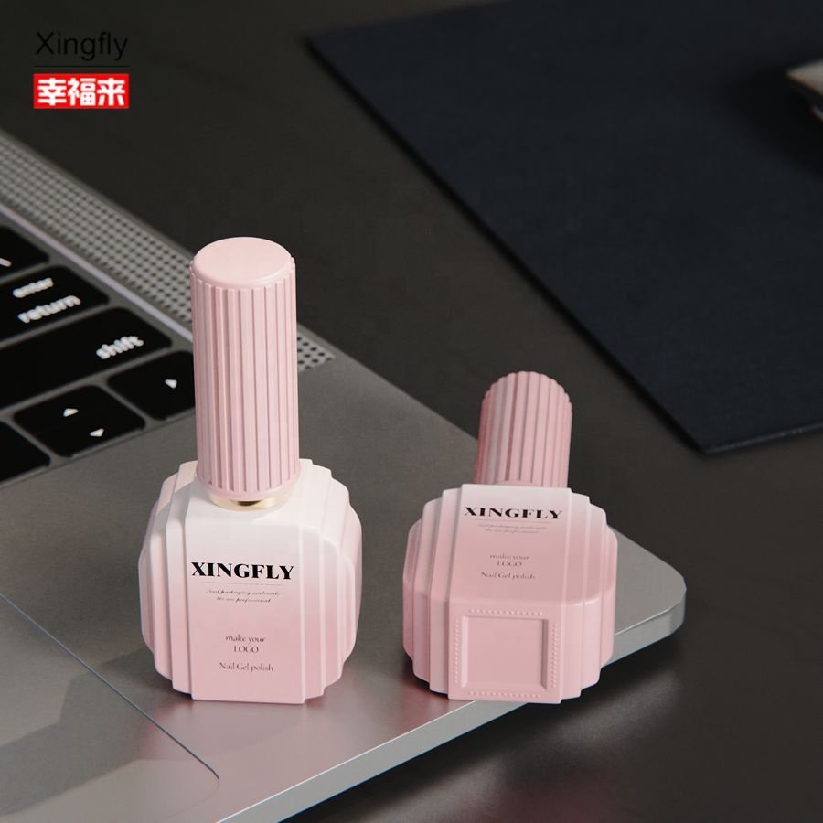 Wholesale custom LOGO Independent design 12ml Gel Polish Bottle Empty Nail Polish Glass Bottle For Nail Polish With Brush Cap