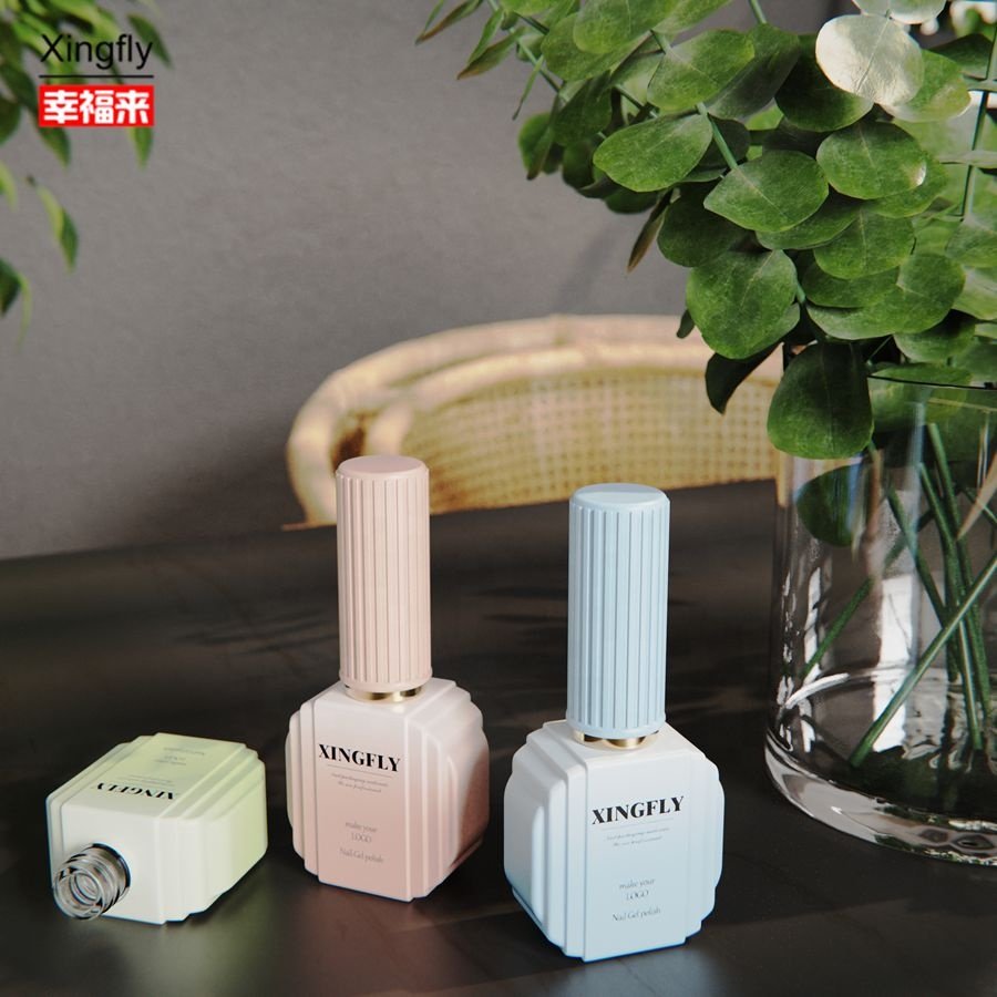 Wholesale custom LOGO Independent design 12ml Gel Polish Bottle Empty Nail Polish Glass Bottle For Nail Polish With Brush Cap