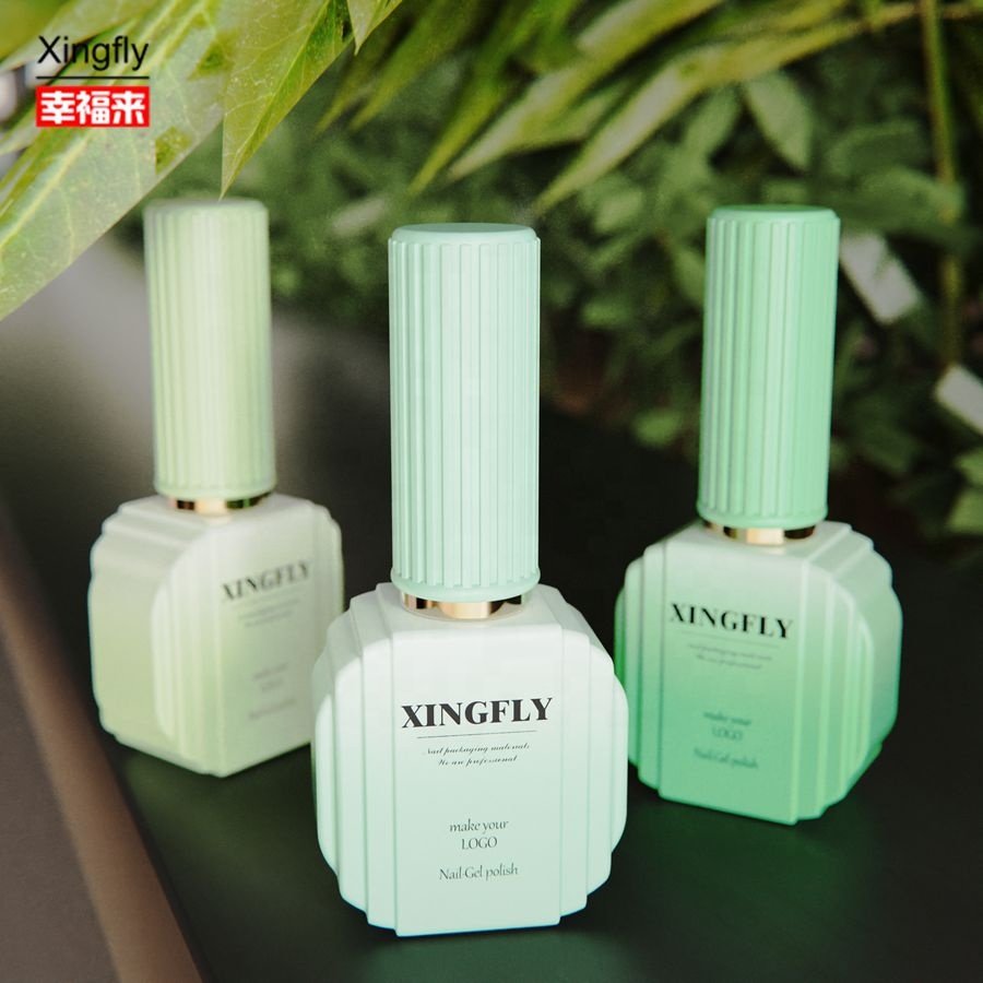 Wholesale custom LOGO Independent design 12ml Gel Polish Bottle Empty Nail Polish Glass Bottle For Nail Polish With Brush Cap