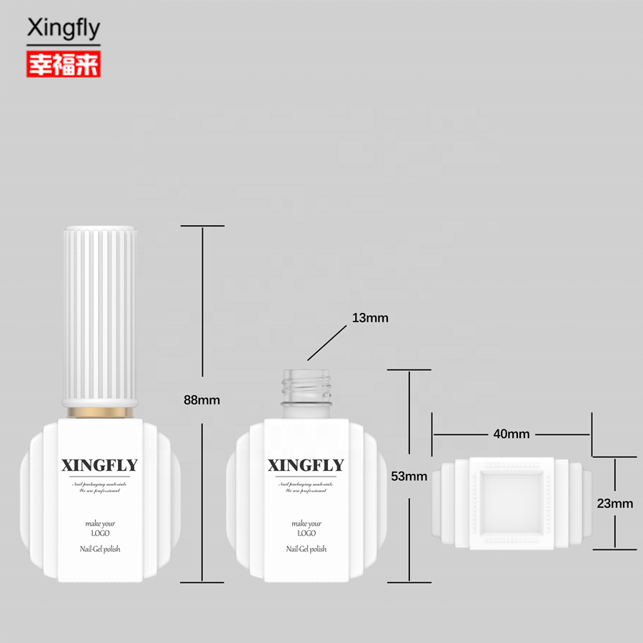 Wholesale custom LOGO Independent design 12ml Gel Polish Bottle Empty Nail Polish Glass Bottle For Nail Polish With Brush Cap