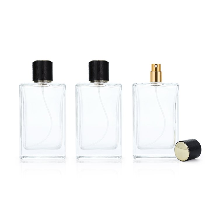 30ml 50ml100ml Wholesale New Design Parfum Packaging Clear Flat Square Empty Luxury Perfume Spray Glass Bottles