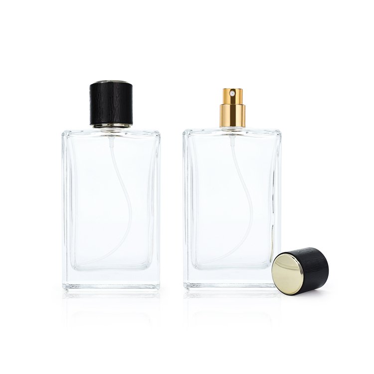 30ml 50ml100ml Wholesale New Design Parfum Packaging Clear Flat Square Empty Luxury Perfume Spray Glass Bottles