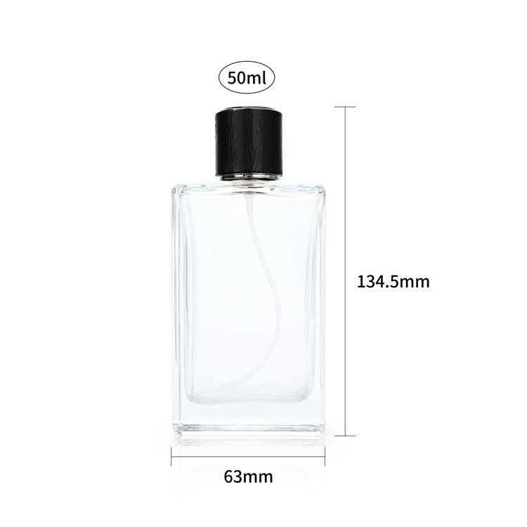 30ml 50ml100ml Wholesale New Design Parfum Packaging Clear Flat Square Empty Luxury Perfume Spray Glass Bottles