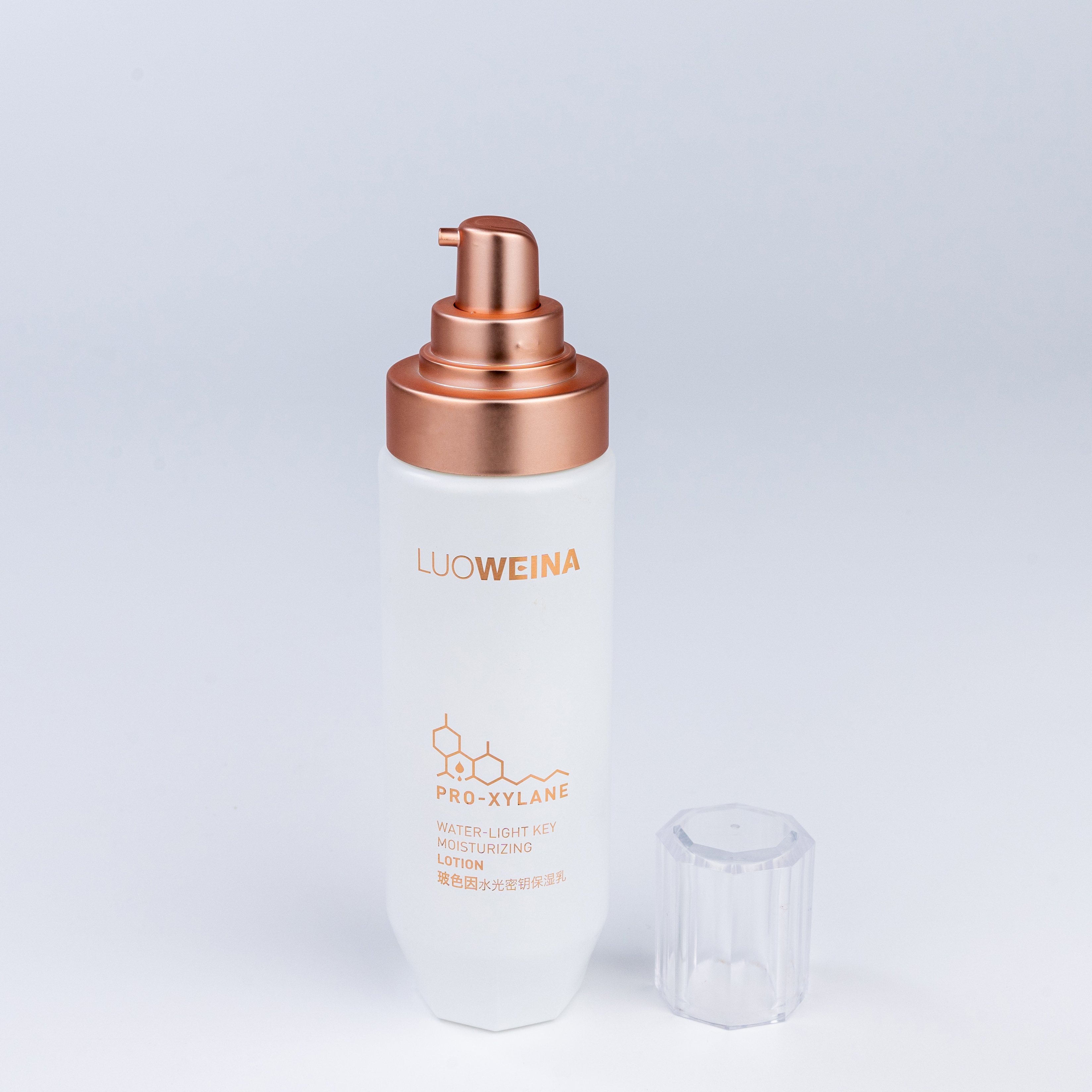Hot Sale Rose Gold Eco Friendly Empty Glass Bottle And 50G Cream Jar Body Lotion Packaging Customizable Cosmetic