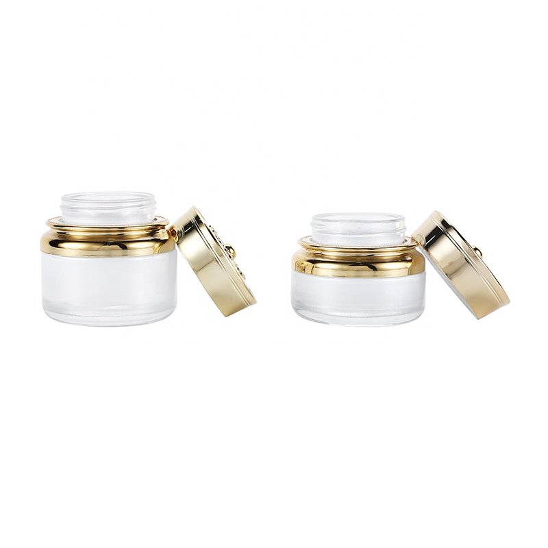 High end glass bottle amber serum press pump bottle face cream can be customized for bottle color and logo printing