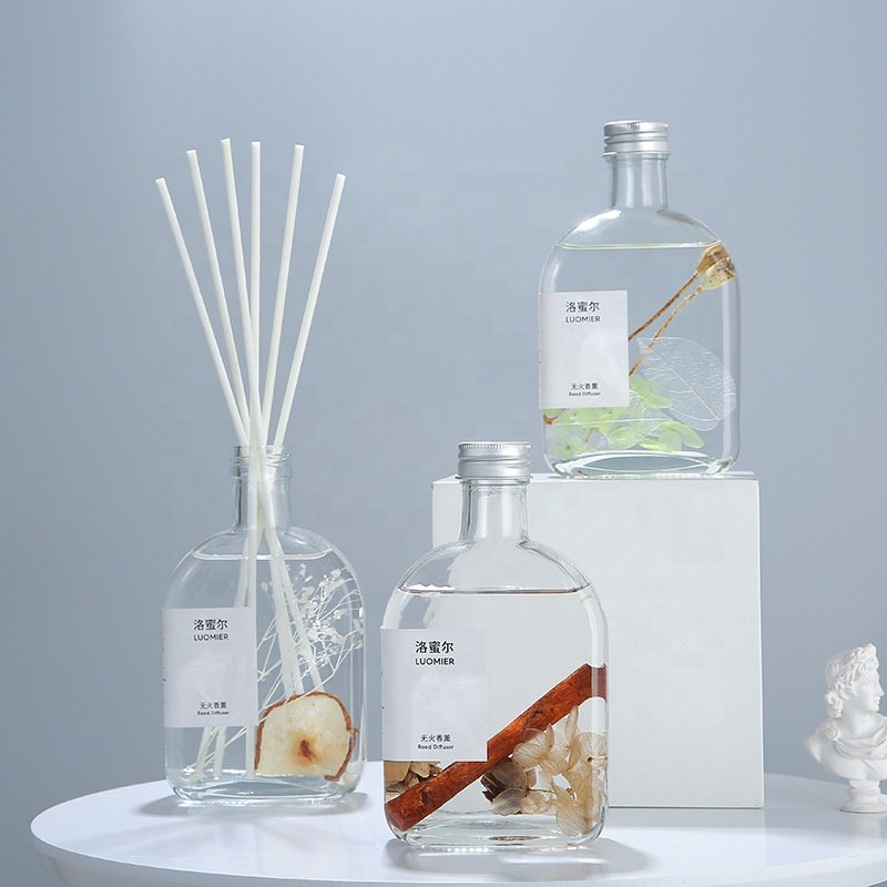 270ml Large Capacity Luxury Oil Unique Design Aroma Reed Diffuser Essential Glass Bottle For Hotel