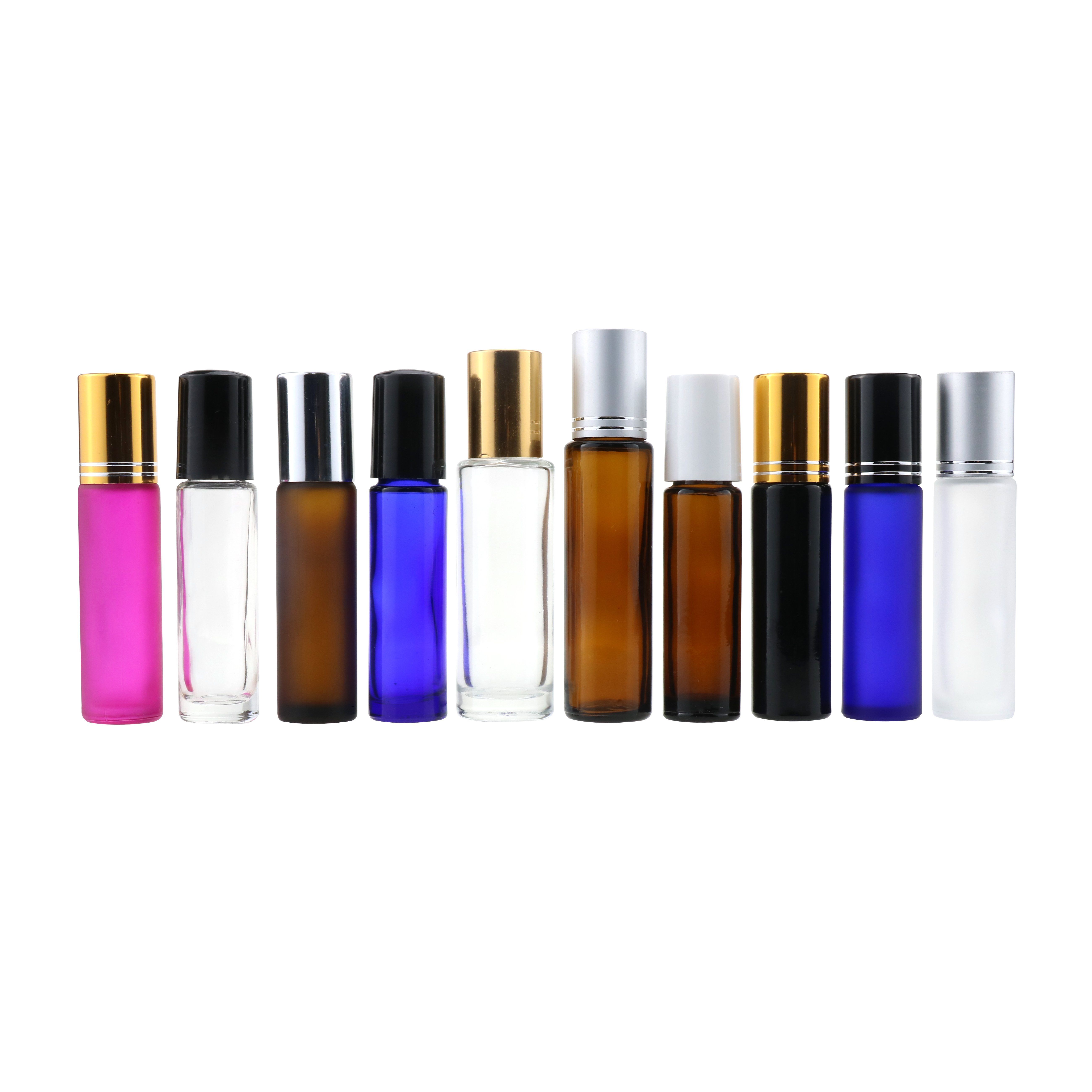 skin care packaging matte black roller bottle 10ml roll on perfume glass bottle perfume oil 15ml glass bottle with packaging box