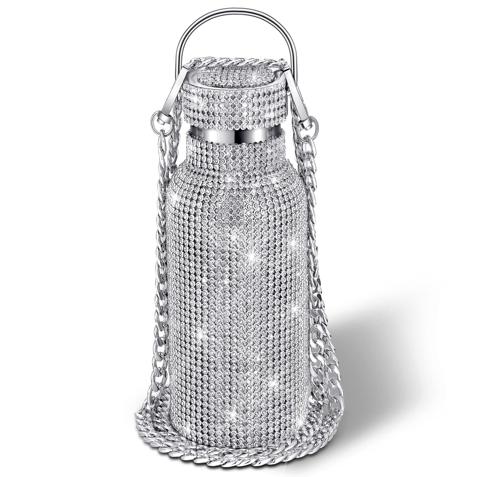 Custom Travel Sports Stainless Steel Tumbler Mug Water Bottle Crystal Diamond Bling Coffee Rhinestone Cup