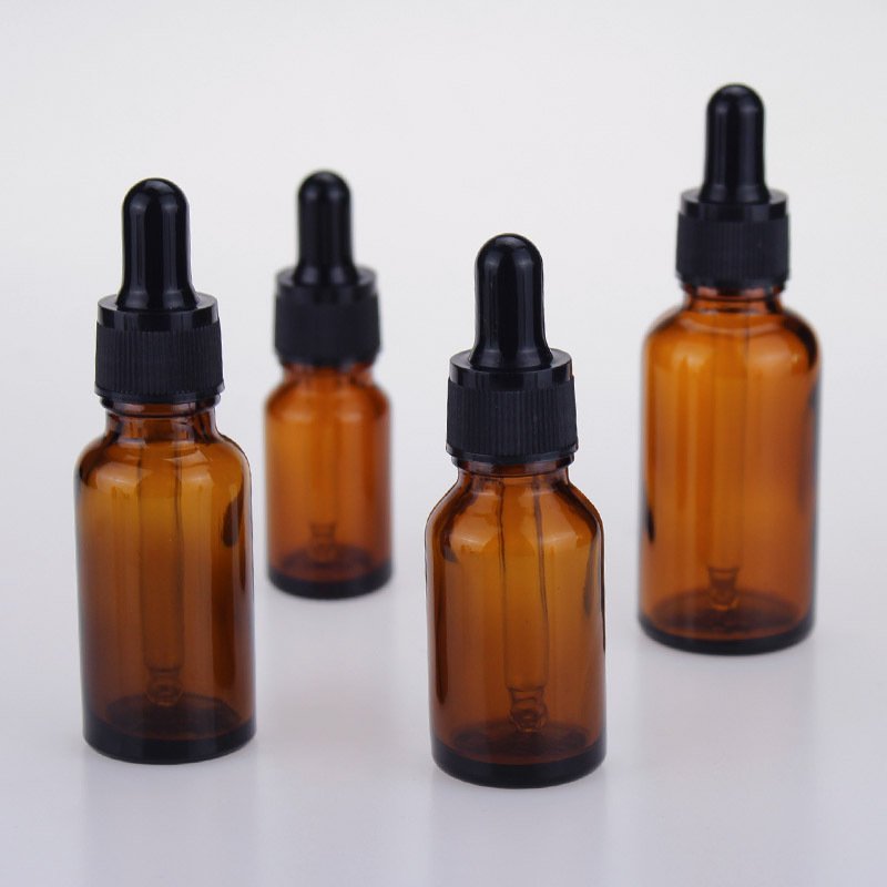 5ml 10ml 15ml 20ml 30ml 50ml 100ml Amber Glass Bottle Empty Glass Essential Oil Dropper Bottles With Black Plastic Dropper Caps