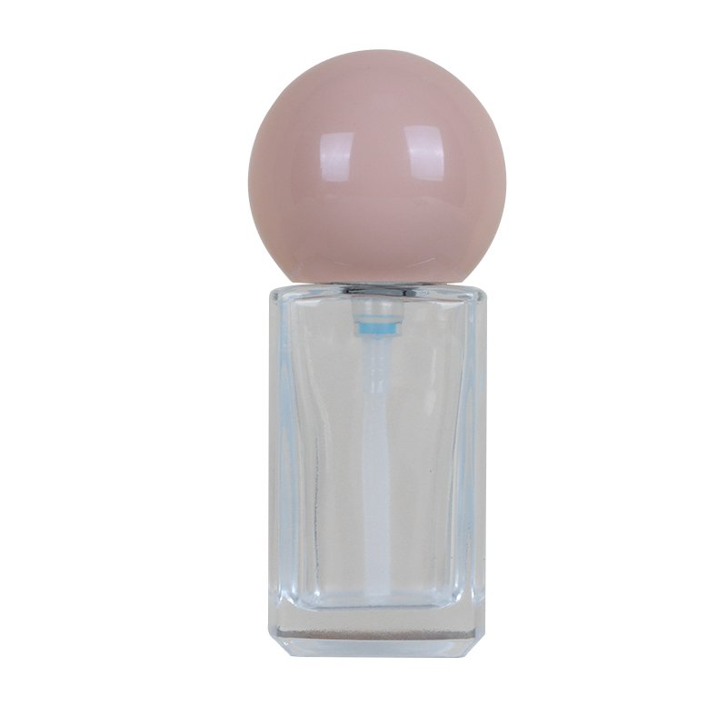 Simple and customizable color and logo 30ml Foundation Essence glass bottle emulsion cosmetic packaging with skin color ball cap