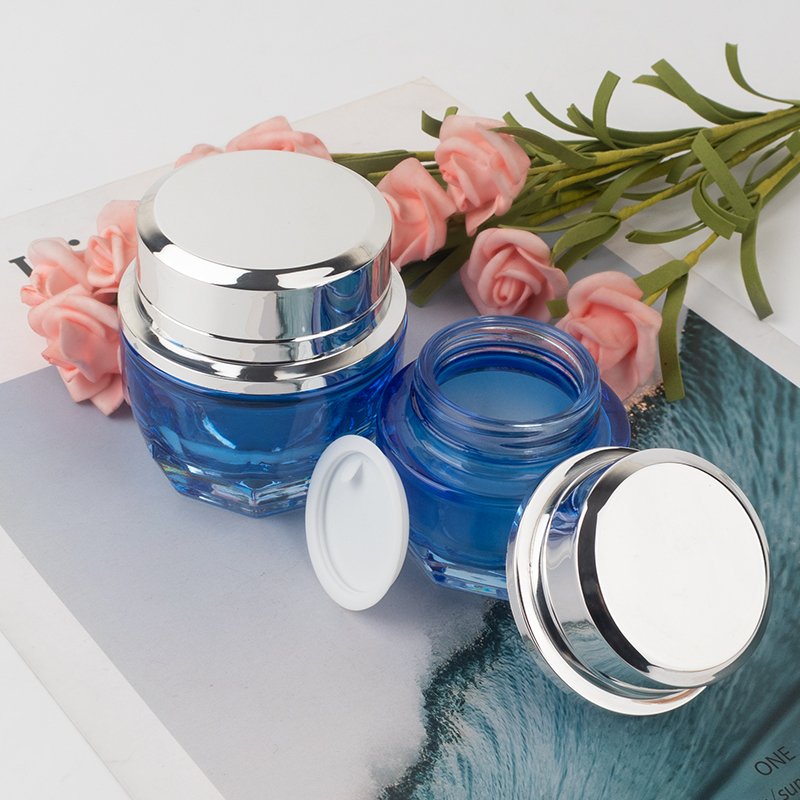 cosmetic packaging set clear empty skincare containers 120ml100ml40ml lotion glass bottle 50g30g cream jar glass bottle