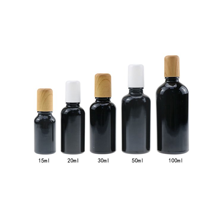 10ml 15ml 20ml 30ml 50ml 60ml 100ml black glass bottle with black dropper round bottle of good quality stock bottels