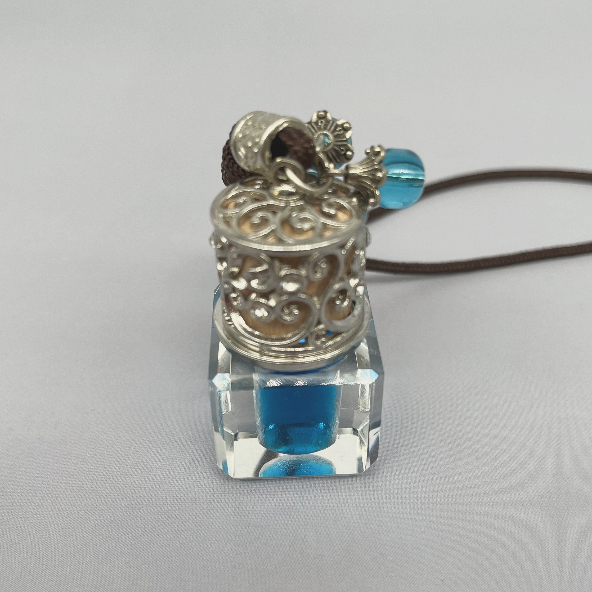 Glass Bottles Share Fancy 3ml Shape Clear Perfume Glass Bottle Empty Car with Diffent Hollow out the lid Cap