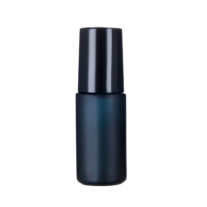Luxury frost matte black purple blue green yellow green roll on bottle 5ml roller glass bottle