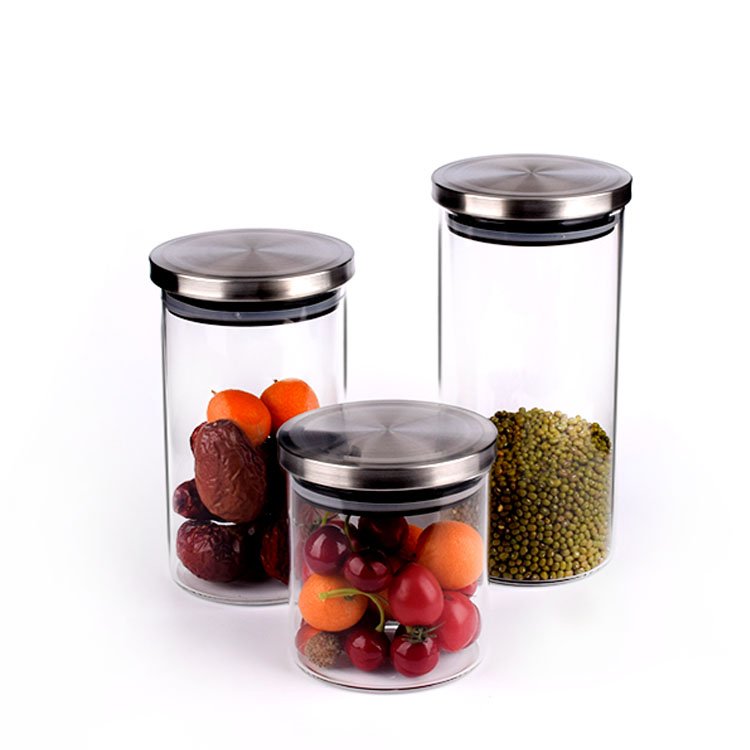 Airtight Sealed High Borosilicate Glass Storage Bottle Jar with Lid - Kitchen Food Container