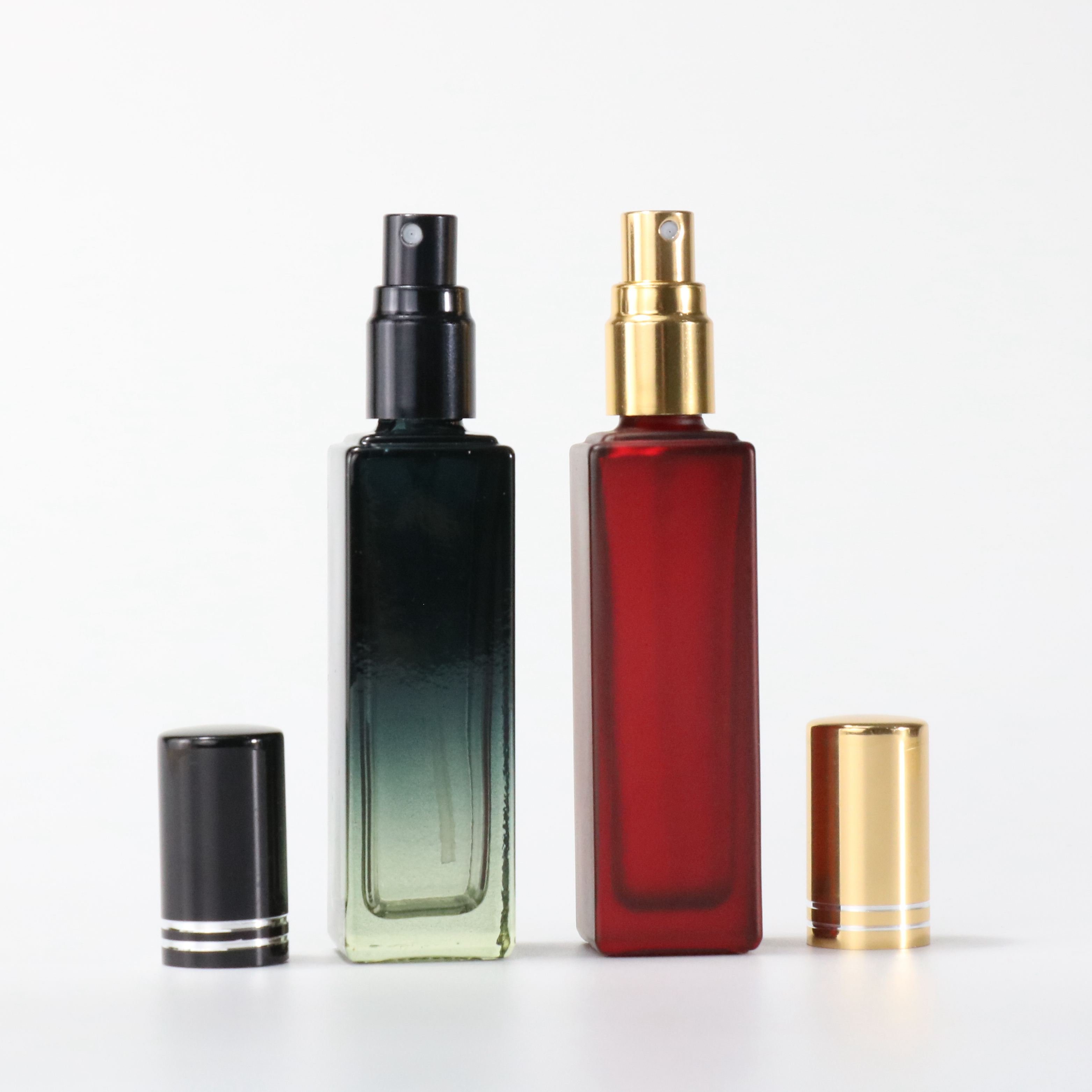 5ml 8ml 10ml 20ml Square Rectangle Shape Spray Glass Refillable Perfume Bottle With gold cap
