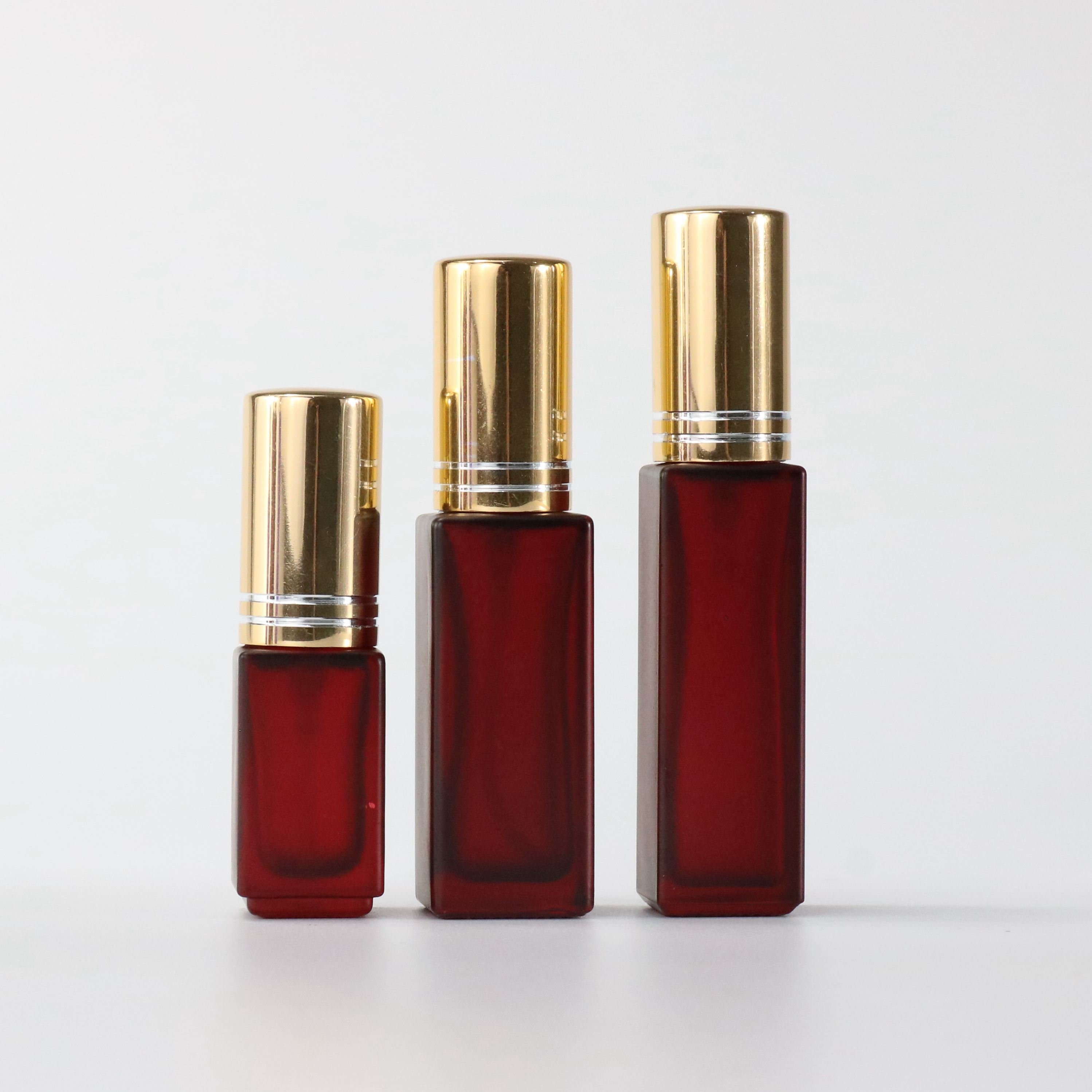 5ml 8ml 10ml 20ml Square Rectangle Shape Spray Glass Refillable Perfume Bottle With gold cap