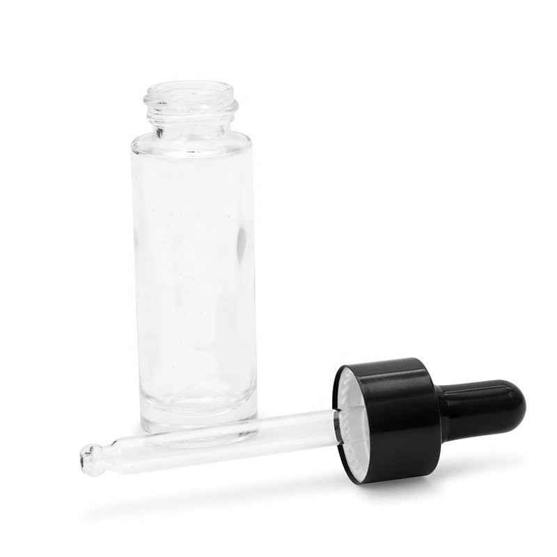 hot sale 10ml 15ml clear quality dropper bottle red frosted essential oil cosmetic glass bottle with dropper