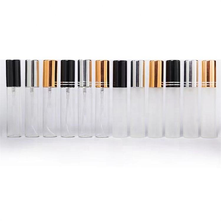 Wholesale 10ml Tube Glass Perfume Bottle with Aluminium Sprayer Cap Mini Glass Bottle for Perfume Package