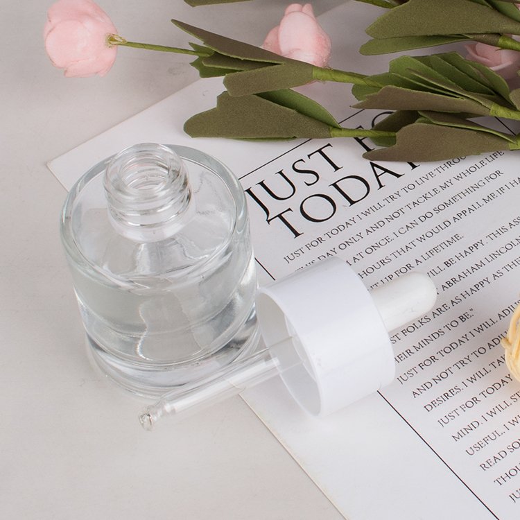 Custom Logo 20ml 30ml 60ml 80ml Cosmetic Face Essential Oil Serum Bottle Oil Bottle Dropper Bottle Frosted Cosmetics Glass